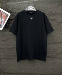 T-shirt Prada Logo Patch Black/White