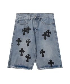 Shorts Chrome Hearts Black Cross Denim